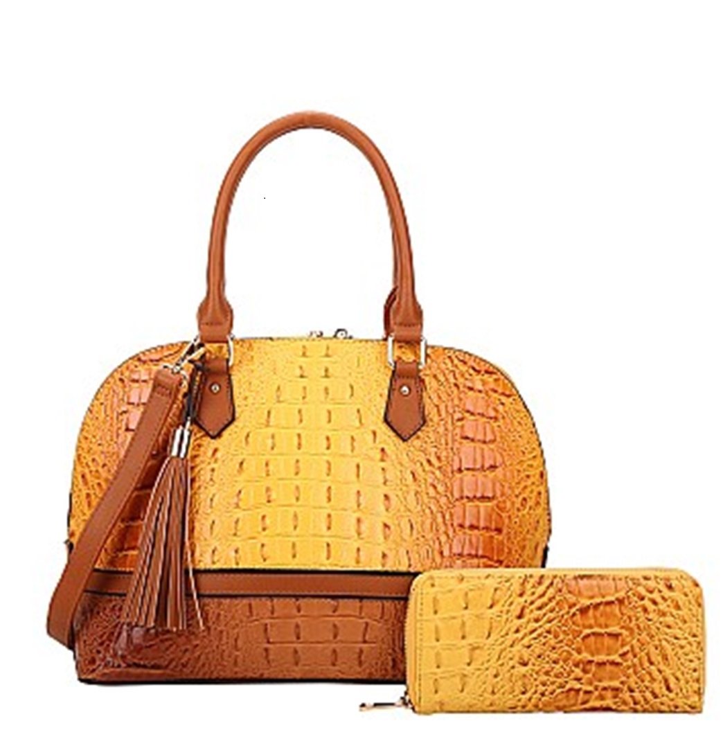 Store 2 IN 1 Croc Satchel (Coffee)